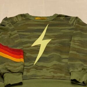 Used Aviator Nation Green Camo Sweatshirt size M